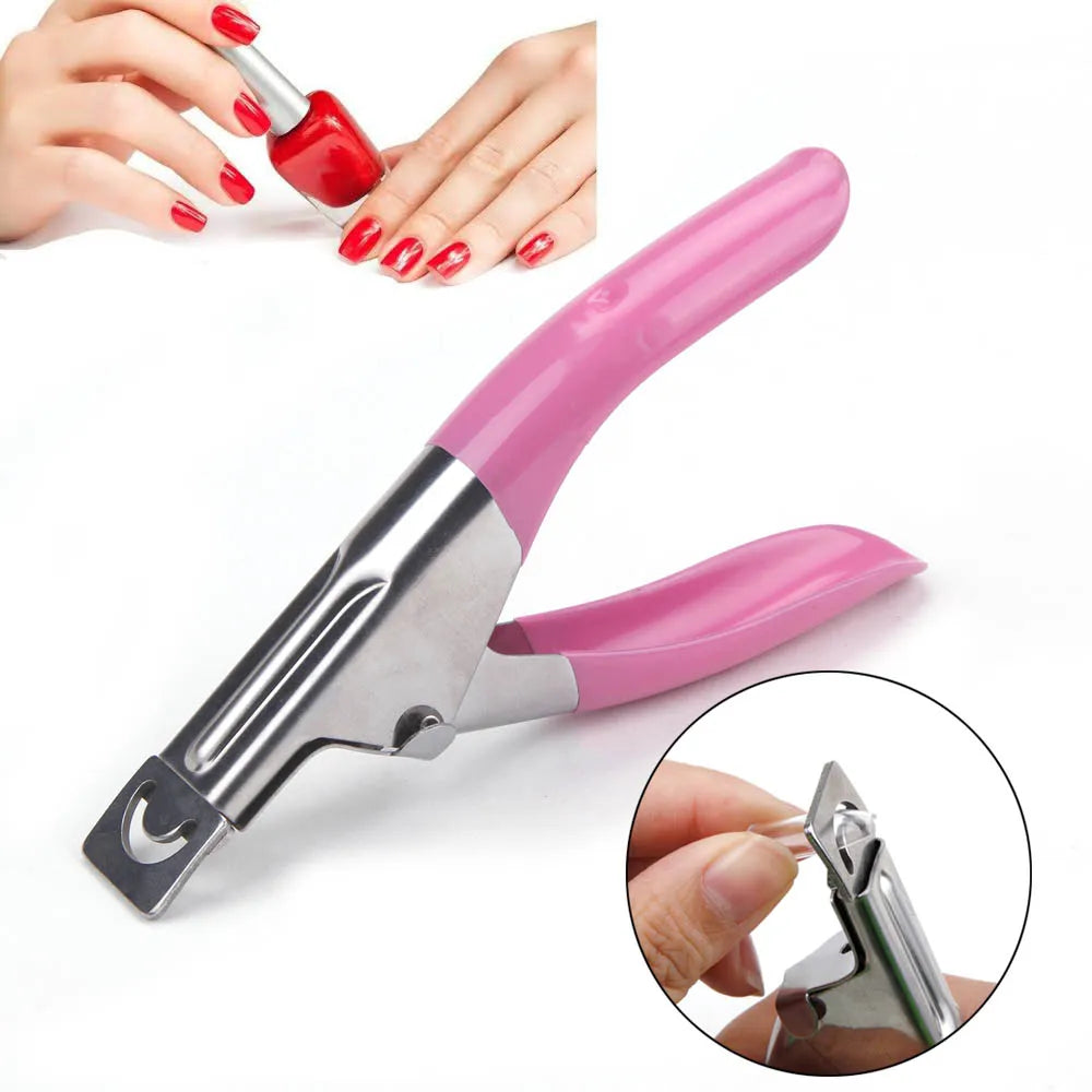 Professional False Nail Cutter: Precision Manicure Tool - Red
