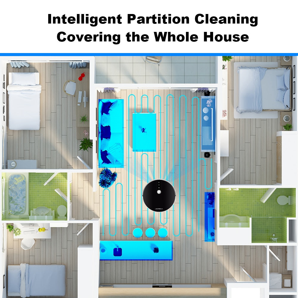 Robot Vacuum Cleaner - AI Map Navigation, WiFi App, Electric Water Tank, Wet Mop