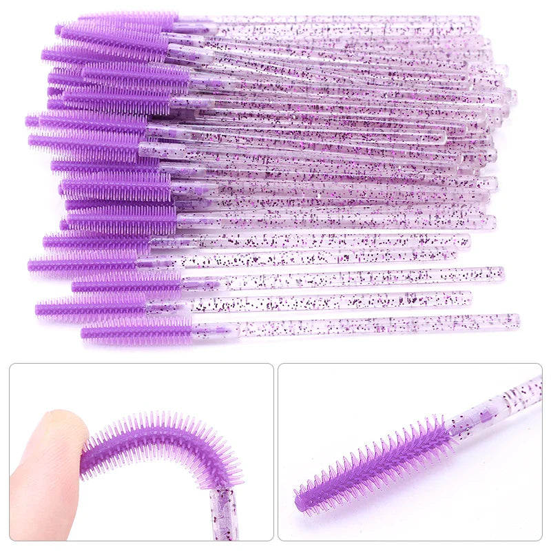 20pcs Crystal Silicone Eye Makeup Brush Set with Diamond Handles