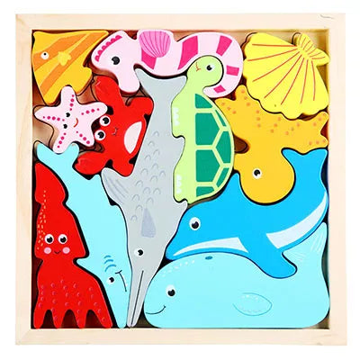 Colorful 3D Wooden Tangram Puzzle for Kids
