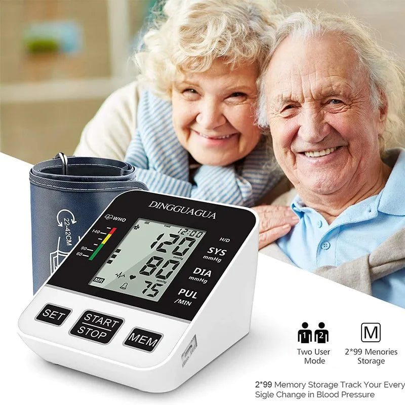 Automatic Upper Arm Blood Pressure Monitor with Digital Cuff and Pulse Rate Monitoring