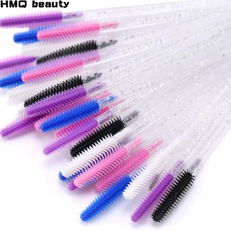 20pcs Crystal Silicone Eye Makeup Brush Set with Diamond Handles - A 20pcs