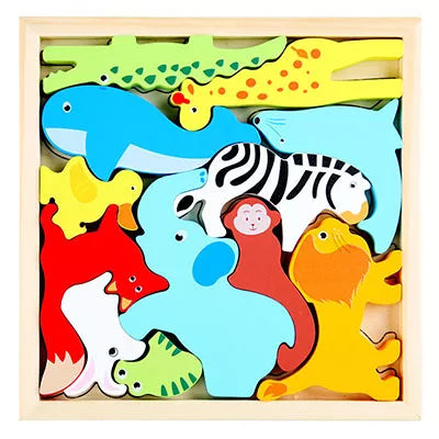 Colorful 3D Wooden Tangram Puzzle for Kids