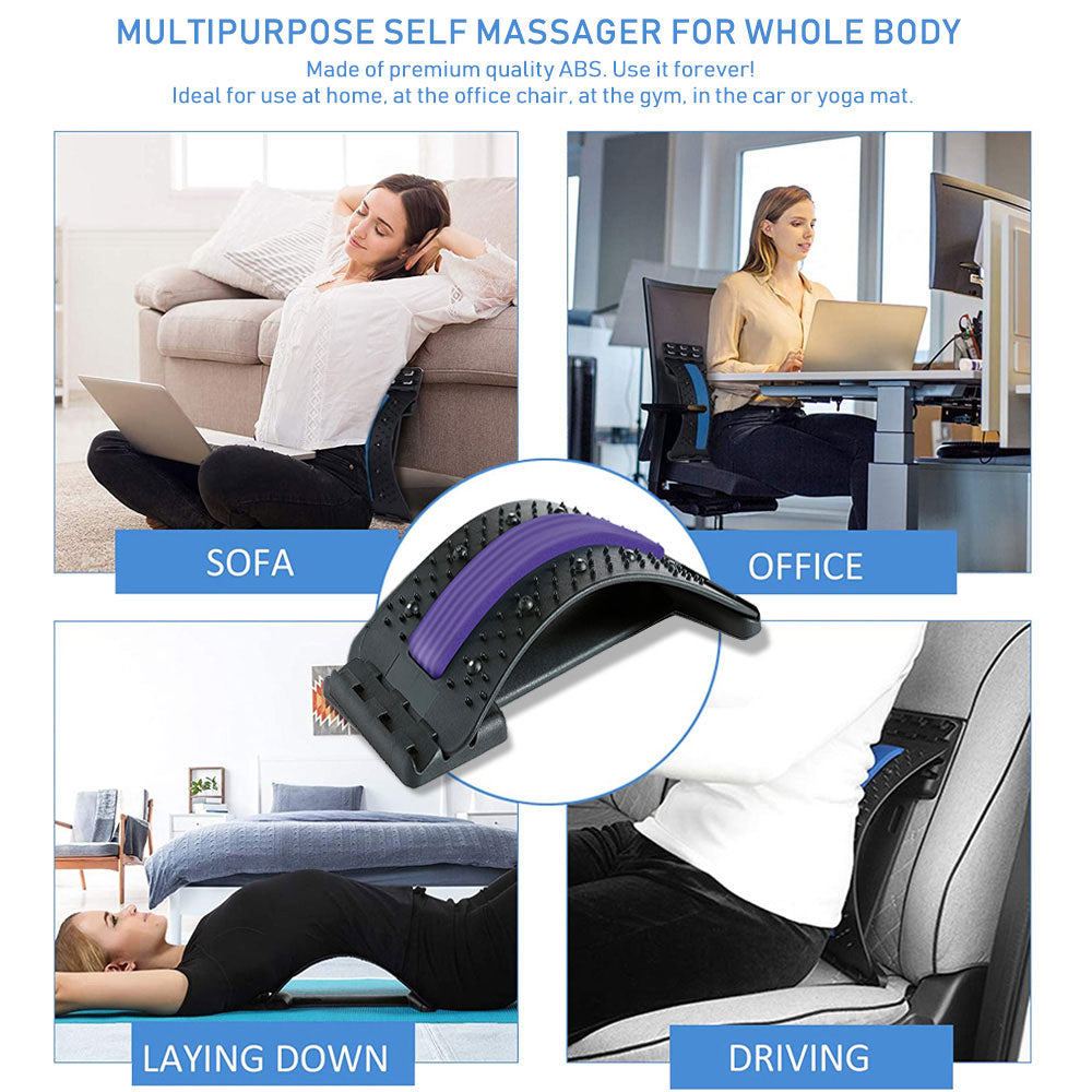 Multi-level Adjustable Back Massager Stretcher - Spine Support Pain Relief & Relaxation