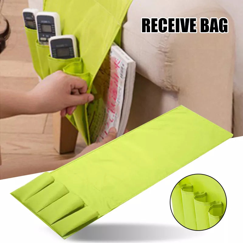 Sofa Armrest TV Remote Organizer with 4 Pockets - Black