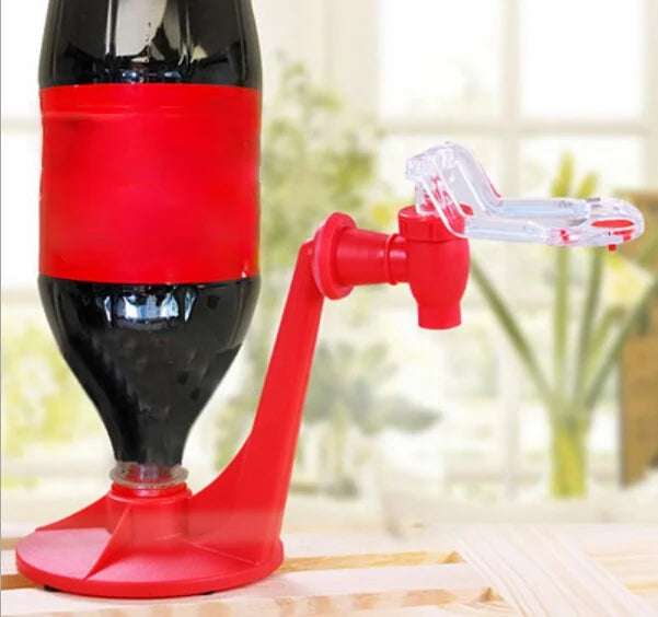 Coke Pour Drink Bottle Inverted Water Dispenser with Switch - Red