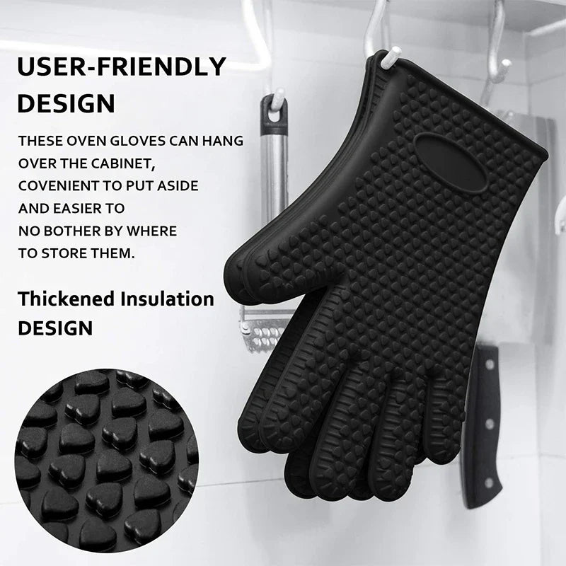 HeatShield Pro: 230°C Heat Resistant Silicone Oven and BBQ Gloves