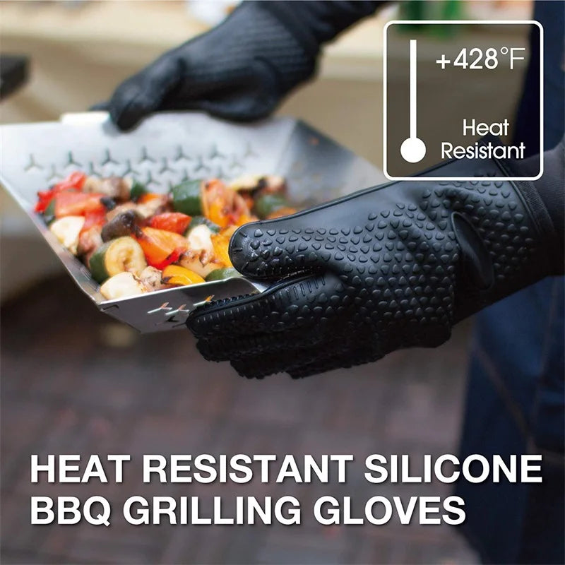 HeatShield Pro: 230°C Heat Resistant Silicone Oven and BBQ Gloves