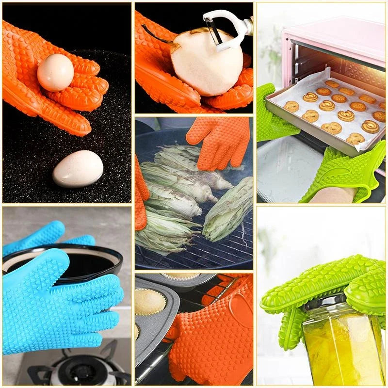 HeatShield Pro: 230°C Heat Resistant Silicone Oven and BBQ Gloves