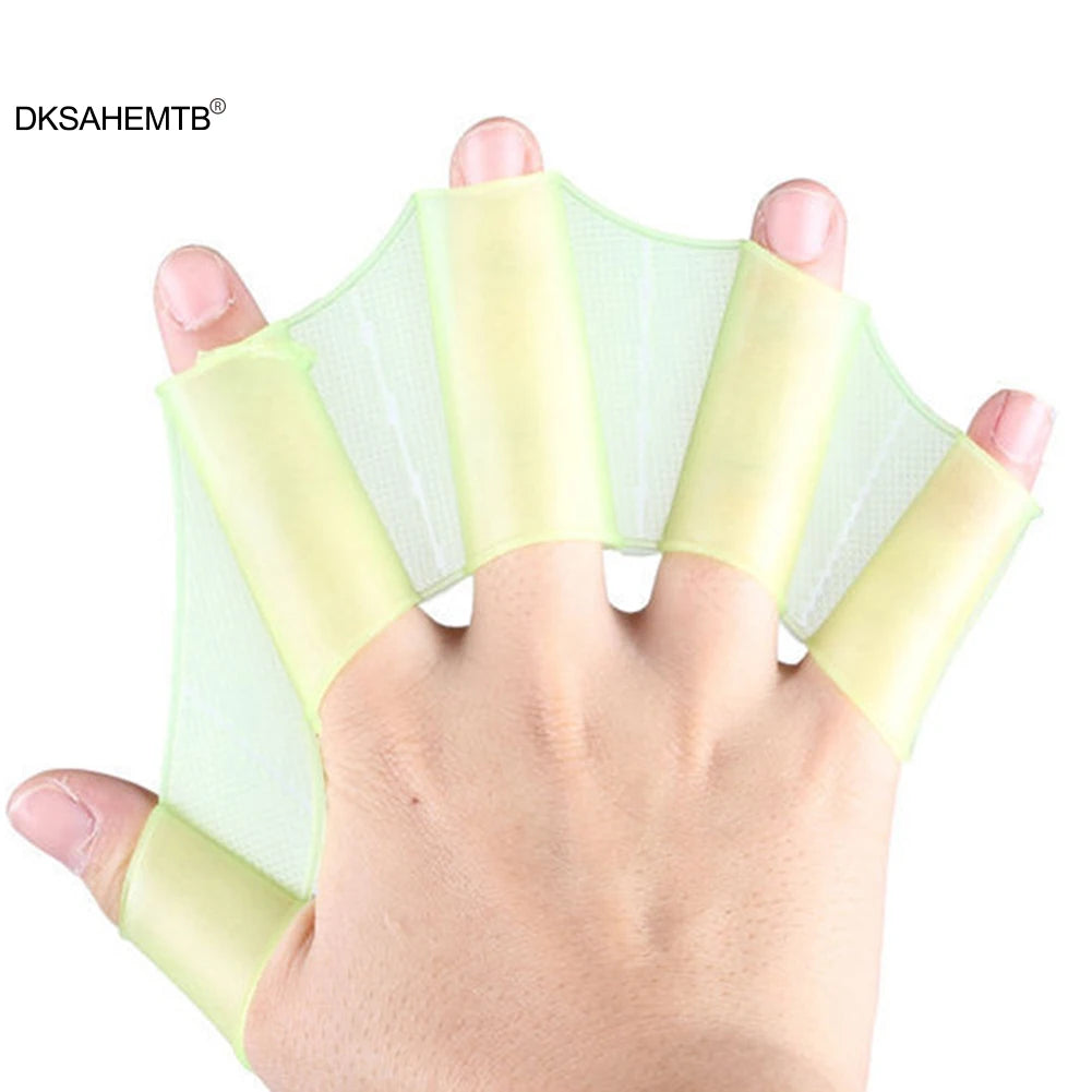 Unisex Frog-Style Silicone Hand Swimming Fins with Finger Webbed Gloves