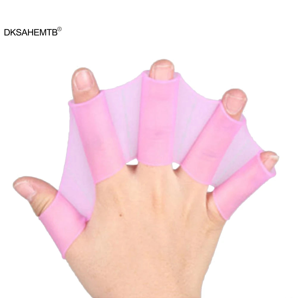 Unisex Frog-Style Silicone Hand Swimming Fins with Finger Webbed Gloves