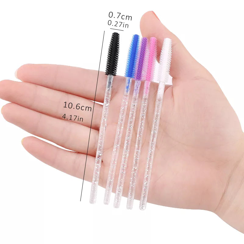 20pcs Crystal Silicone Eye Makeup Brush Set with Diamond Handles
