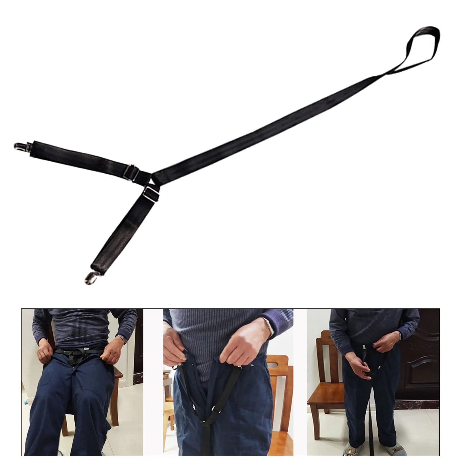 Clip and Pull Dressing Aid Strap - Adjustable Pants Assist for Elderly and Handicap