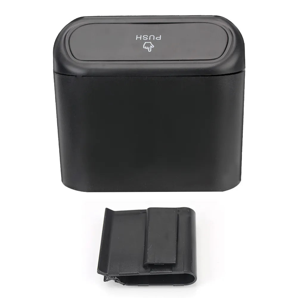 1L Car Interior Mini Trash Bin with Storage Tray and Clip Stand