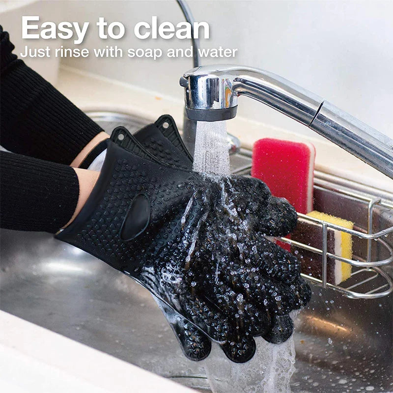 HeatShield Pro: 230°C Heat Resistant Silicone Oven and BBQ Gloves
