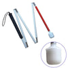 360° Rotating Wheel Blind Guide Cane with White Head - Folding Aluminum Alloy Stick