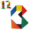 Colorful Wooden Tangram Puzzle - 7-Piece IQ Brain Teaser for Kids