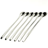 6-Piece Silver Stainless Steel Long Handle Spoon Set - European Tableware