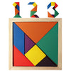 Colorful Wooden Tangram Puzzle - 7-Piece IQ Brain Teaser for Kids