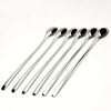 6-Piece Silver Stainless Steel Long Handle Spoon Set - European Tableware