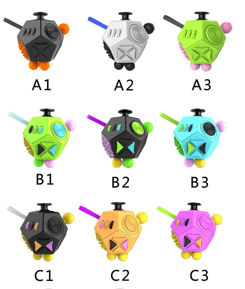 Anxiety Relief 12 Sided Anti-Stress Fidget Toys for For Autism ADHD