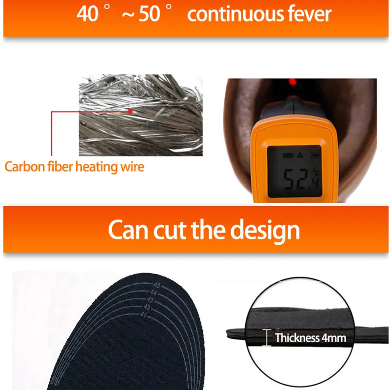 USB Heated Foot Insoles for Winter Sports