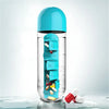 600ml Sports Water Bottle with Daily Pill Box - Convenient Seven-Day Organizer