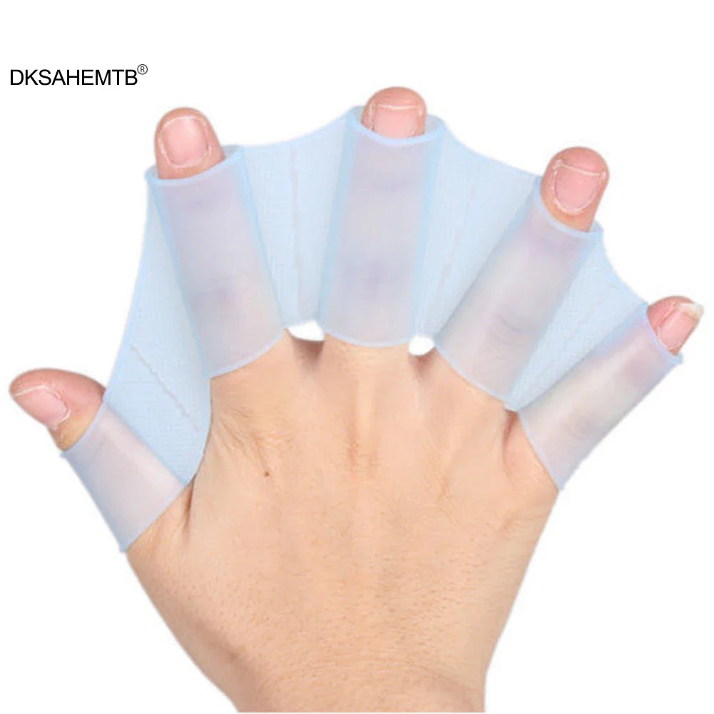 Unisex Frog-Style Silicone Hand Swimming Fins with Finger Webbed Gloves
