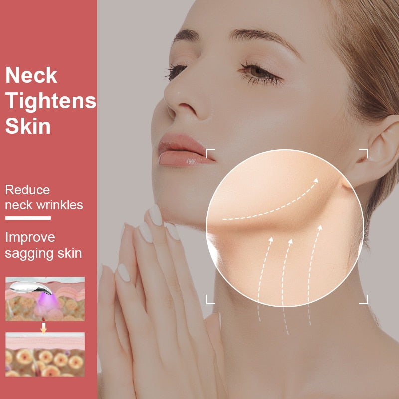 LED Photon Therapy Neck and Face Lifting Beauty Device - EMS Massager for Wrinkle Reduction