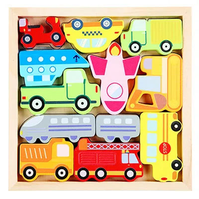 Colorful 3D Wooden Tangram Puzzle for Kids