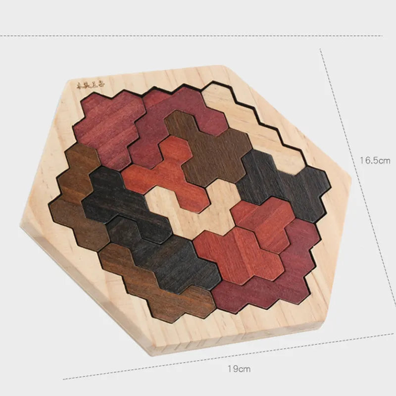 Colorful 3D Wooden Tangram Puzzle for Kids
