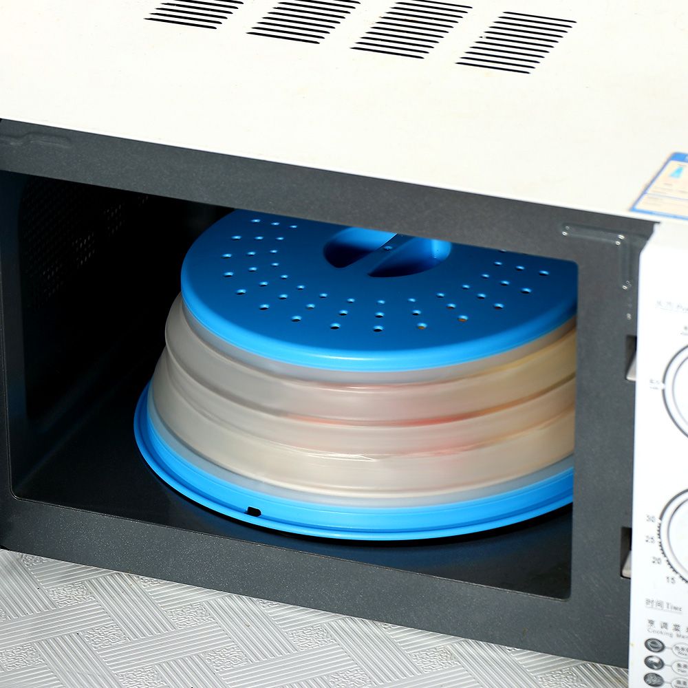 Foldable BPA-Free Silicone Microwave Oven Food Covers - Grey