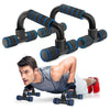2-Piece Push-Up Bar Set for Chest and Core Workout - Blue