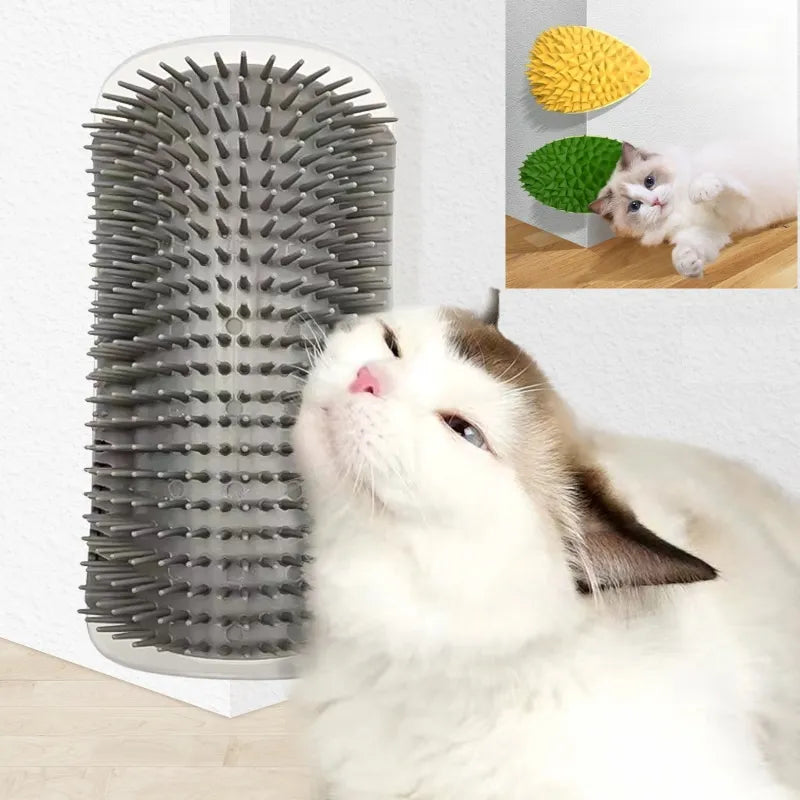 Pet Grooming Combo: Cat Scratcher Massager and Hair Removal Brush