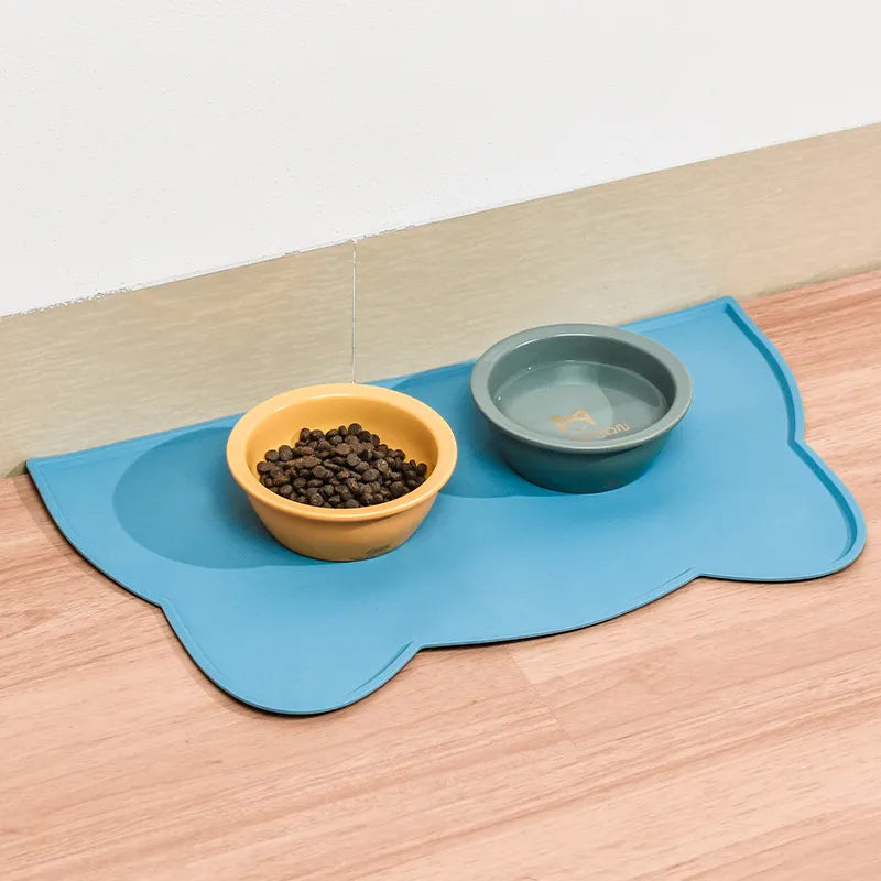 High-Lip Silicone Pet Food Mat for Cat and Dog Bowls