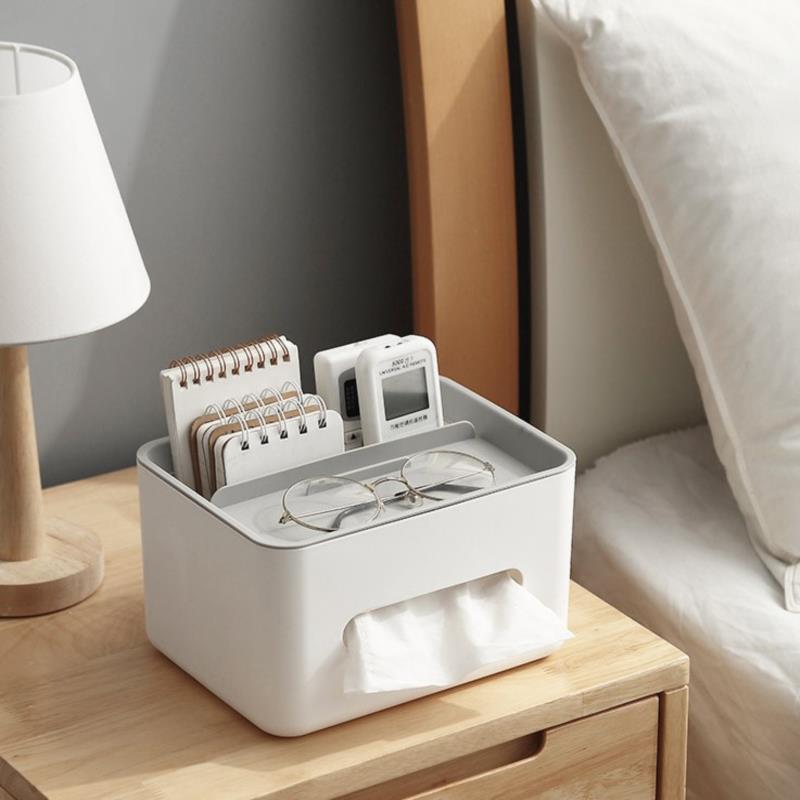 Multifunctional Desk Organizer - Tissue Box and Remote Control Holder