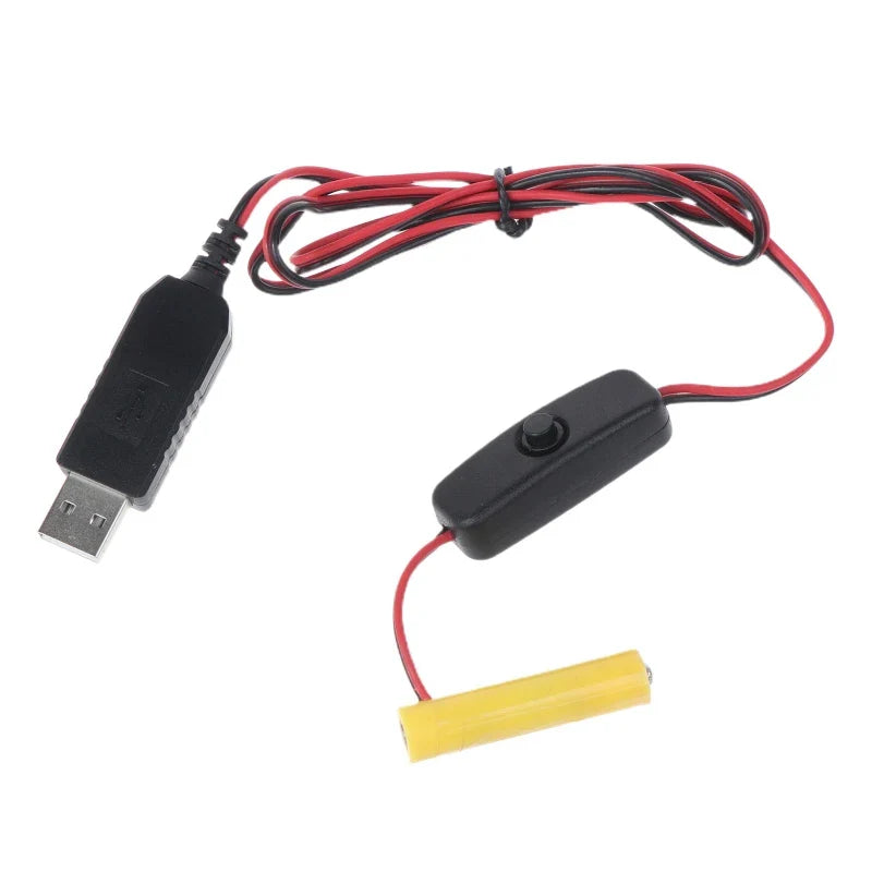4 AAA Dummy Battery Adapter with USB Power Supply Cable