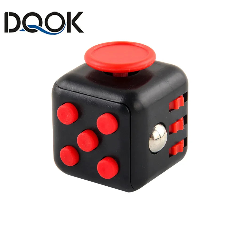 6-Sided Playable Decompression Finger Tip Dice Magic Cube - JYMF-red