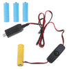 4 AAA Dummy Battery Adapter with USB Power Supply Cable
