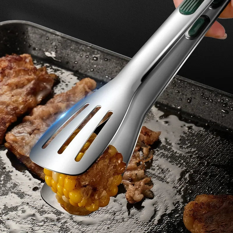 Non-Slip Stainless Steel Kitchen Food Tongs in Various Sizes
