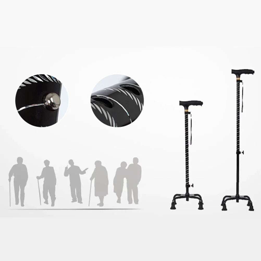 Stretchable Aluminum Alloy Cane with Light for the Elderly