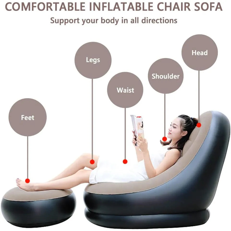 Inflatable Lazy Bean Bag Sofa Cover - High-Quality Living Room Lounger