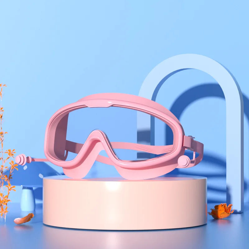 Large Frame Children's Swimming Goggles with Anti-Fog and Earplugs
