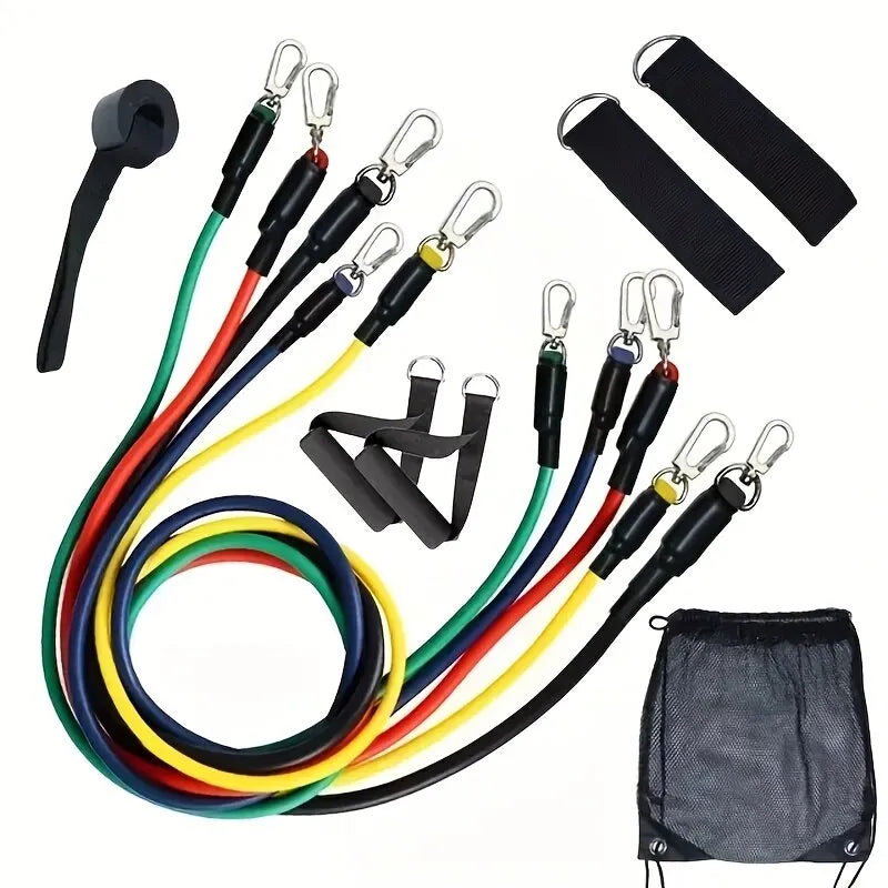 11pcs/Set Resistance Bands and Portable Fitness Equipment