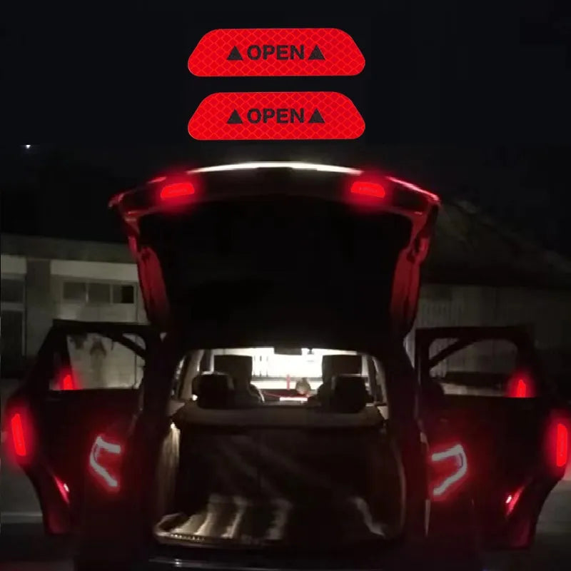 6-Piece Reflective Car Warning Sticker Set for Various Models