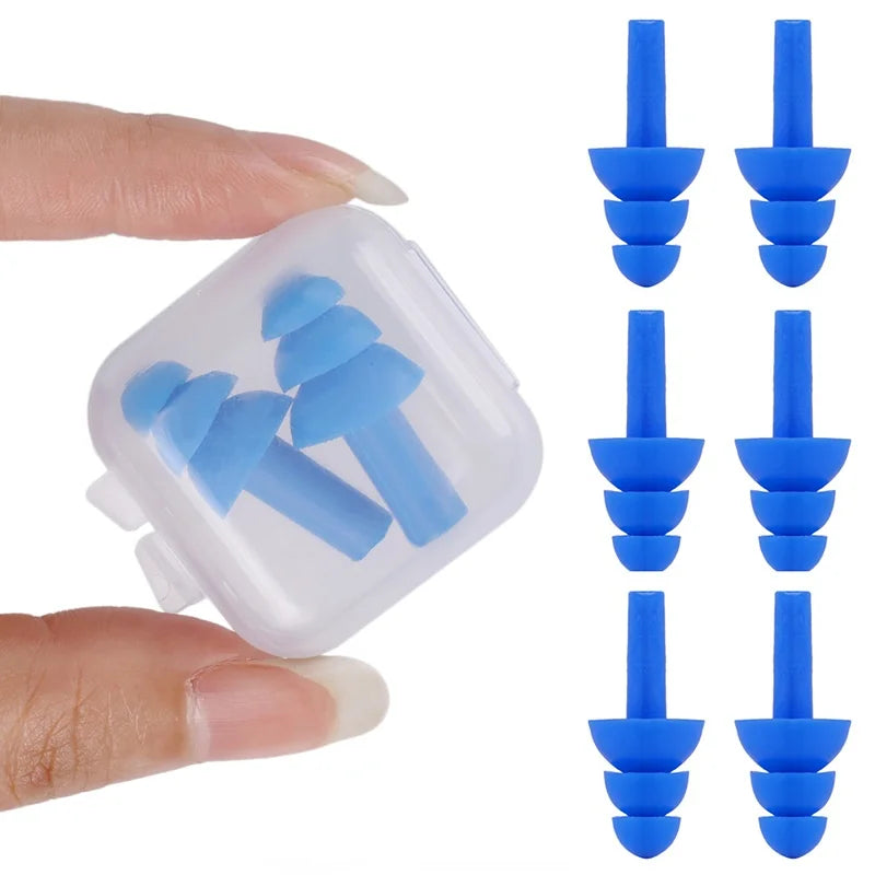 10PCS Reusable Soft Silicone Earplugs for Swimming and Noise Reduction
