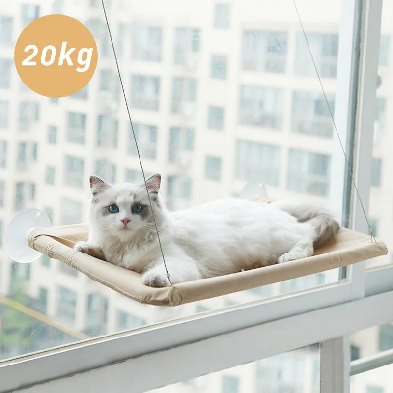 Cat Hammock Bed with Sunny Window Seat Mount - Up to 20kg Capacity