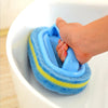 Bathroom and Kitchen Cleaning Brush with Handle and Sponge