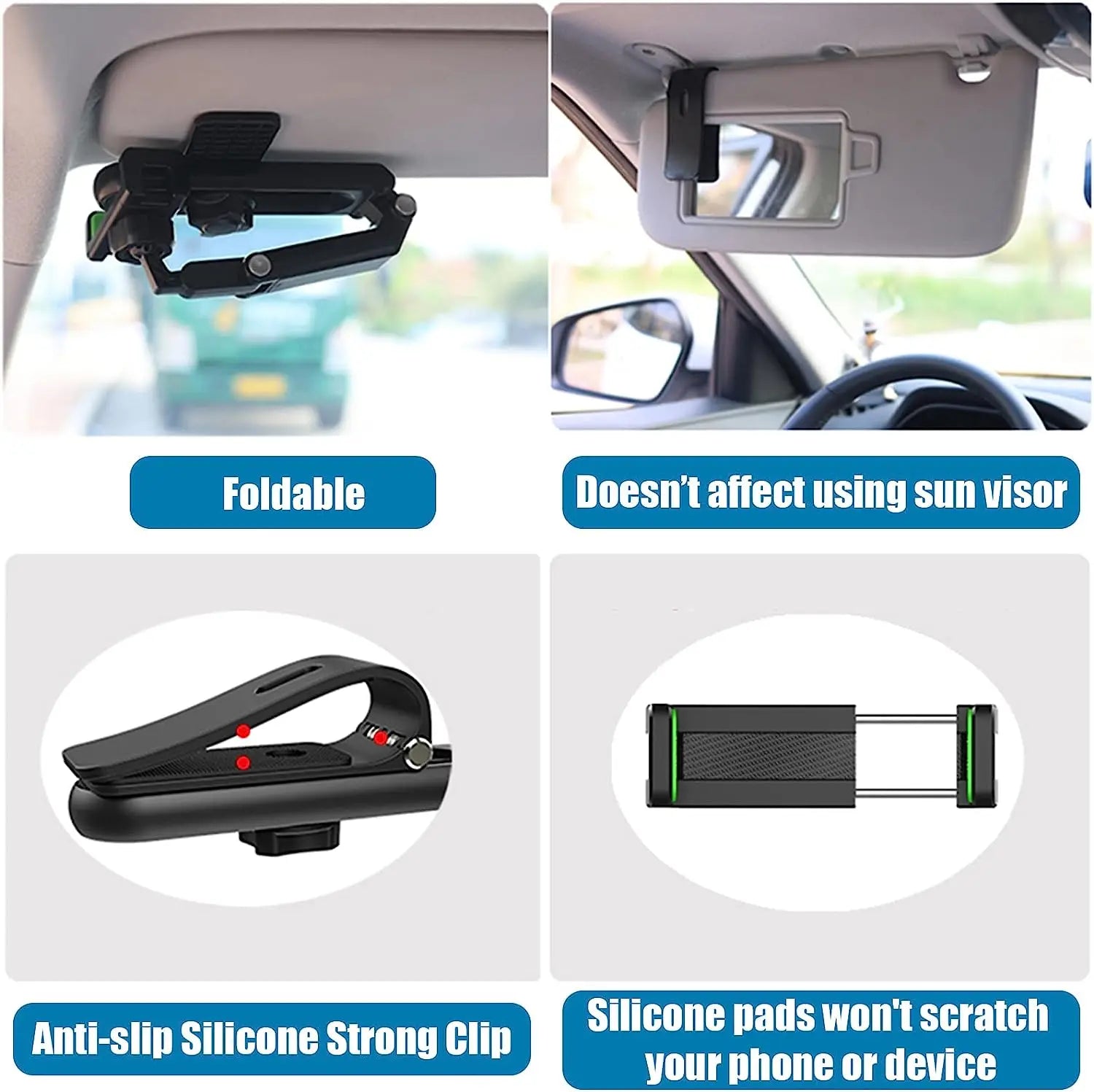 360° Rotating Sun Visor Phone Holder for Car
