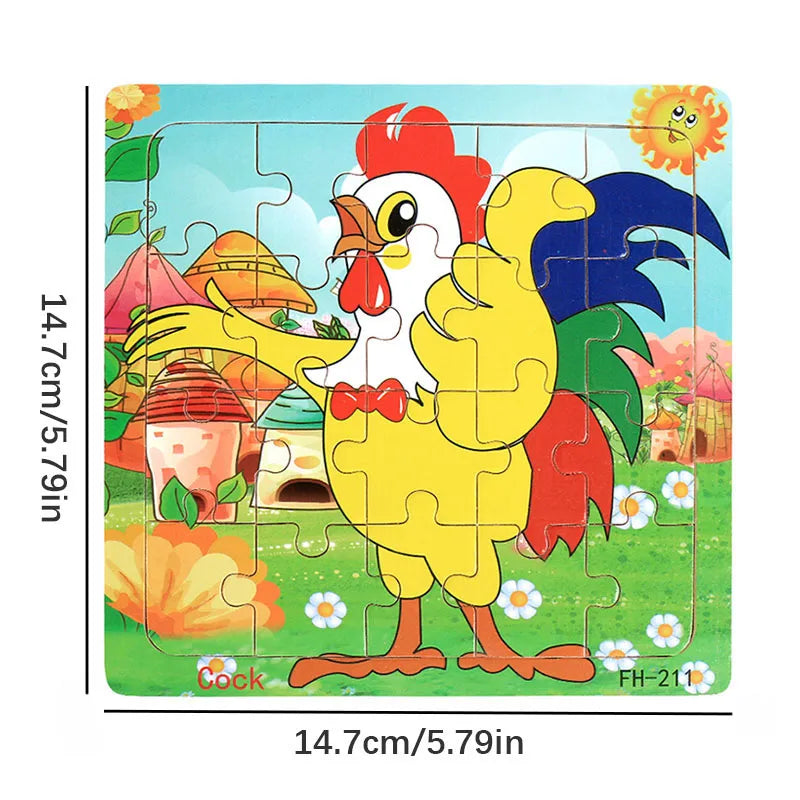 20 PC Cartoon Wooden Jigsaw Puzzles